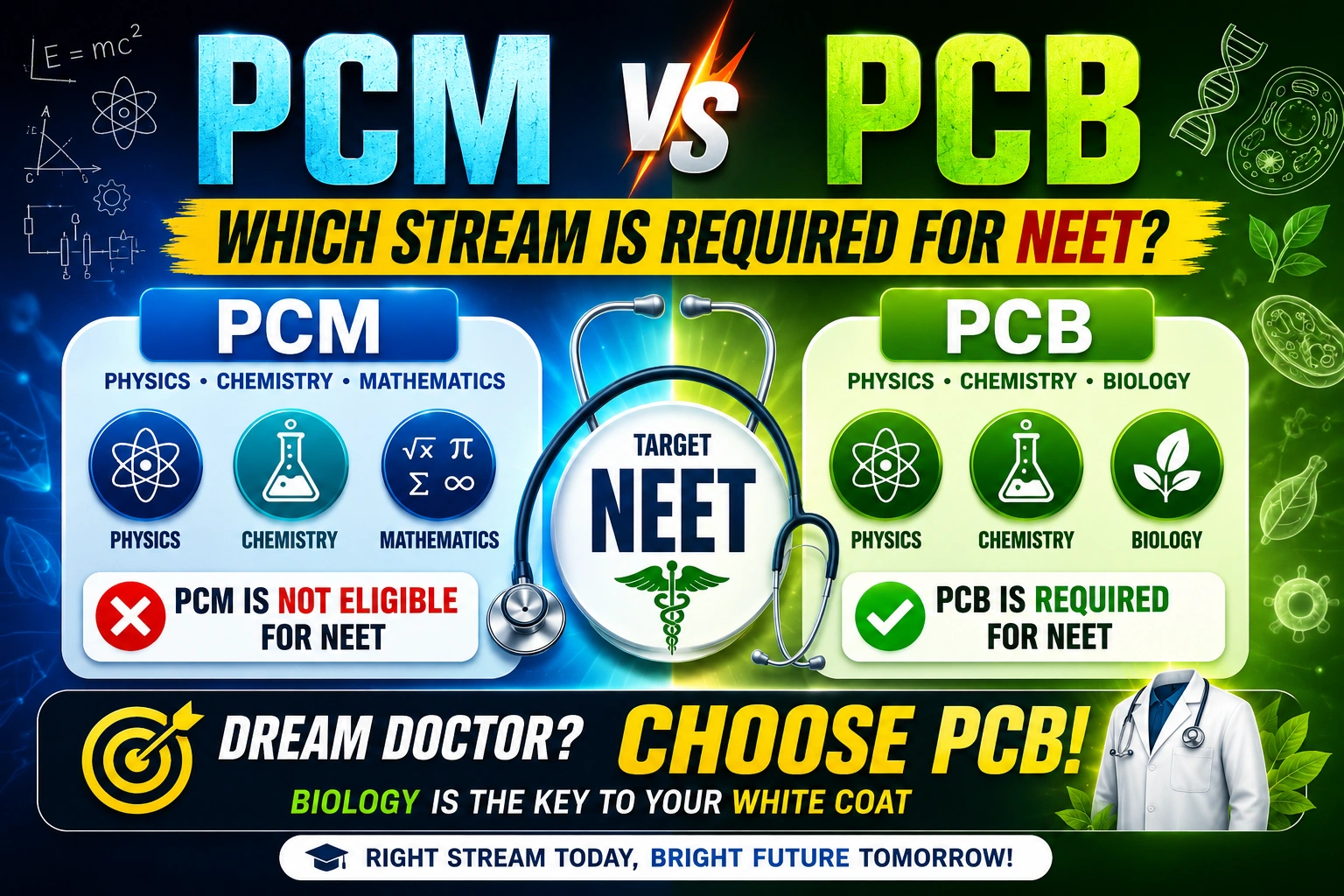 PCM vs PCB: Which Is More Useful for NEET? All Medical Aspirants Need to Know